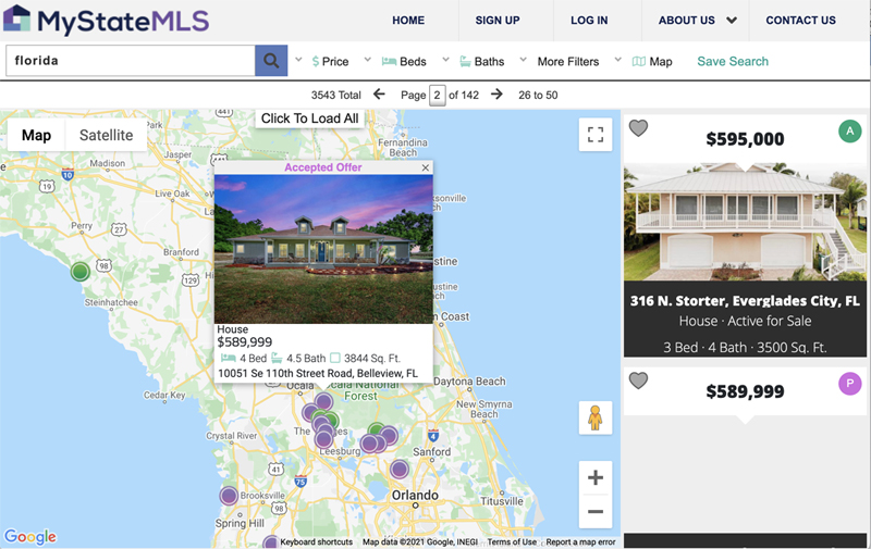 My State MLS Florida Map View